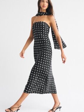 Julia Strapless Scarf Maxi Dress